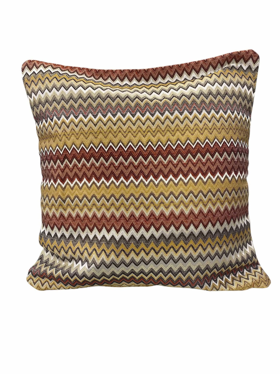 Venice Jacquard Zig Zag Striped Cushion Cover T/Cotta