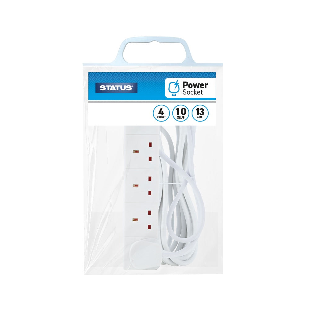 Status 4 Way 10m Extension Socket 13Am