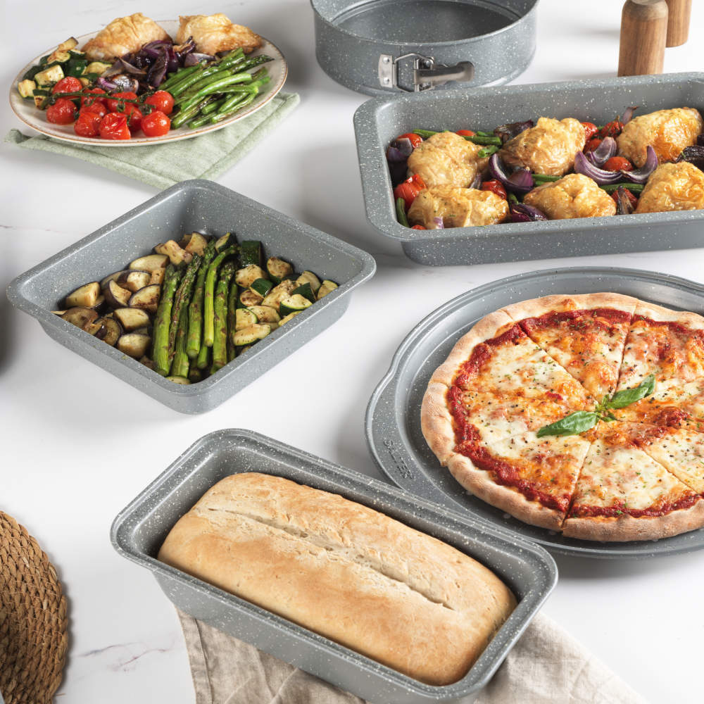 Salter Marblestone 37cm Perforated Pizza Tray with Handles