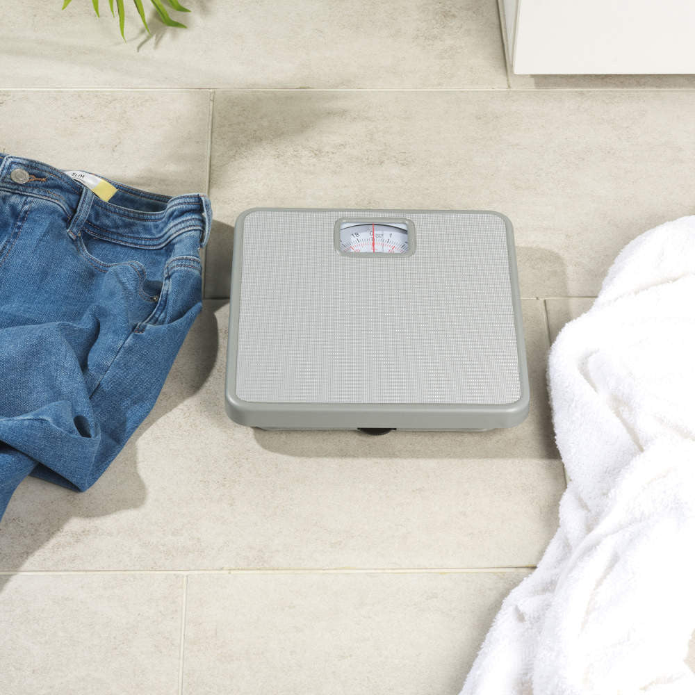 Salter Mechanical Large Non-Slip Bathroom Scale - Silver 120cm Capacity