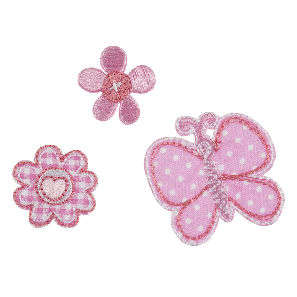 Motif C: Pink Butterfly and Flowers