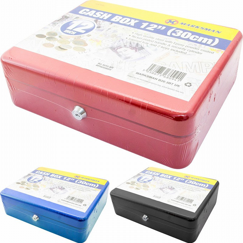 Marksman Cash Box 30cm with Cylinder Lock &amp; 2 Keys