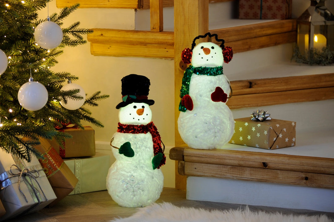 40cm Battery Operated LED Lit Standing Snowman
