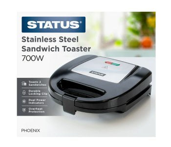 Status Phoenix 2 Slice Sandwich Toaster Stainless Steel ST121
