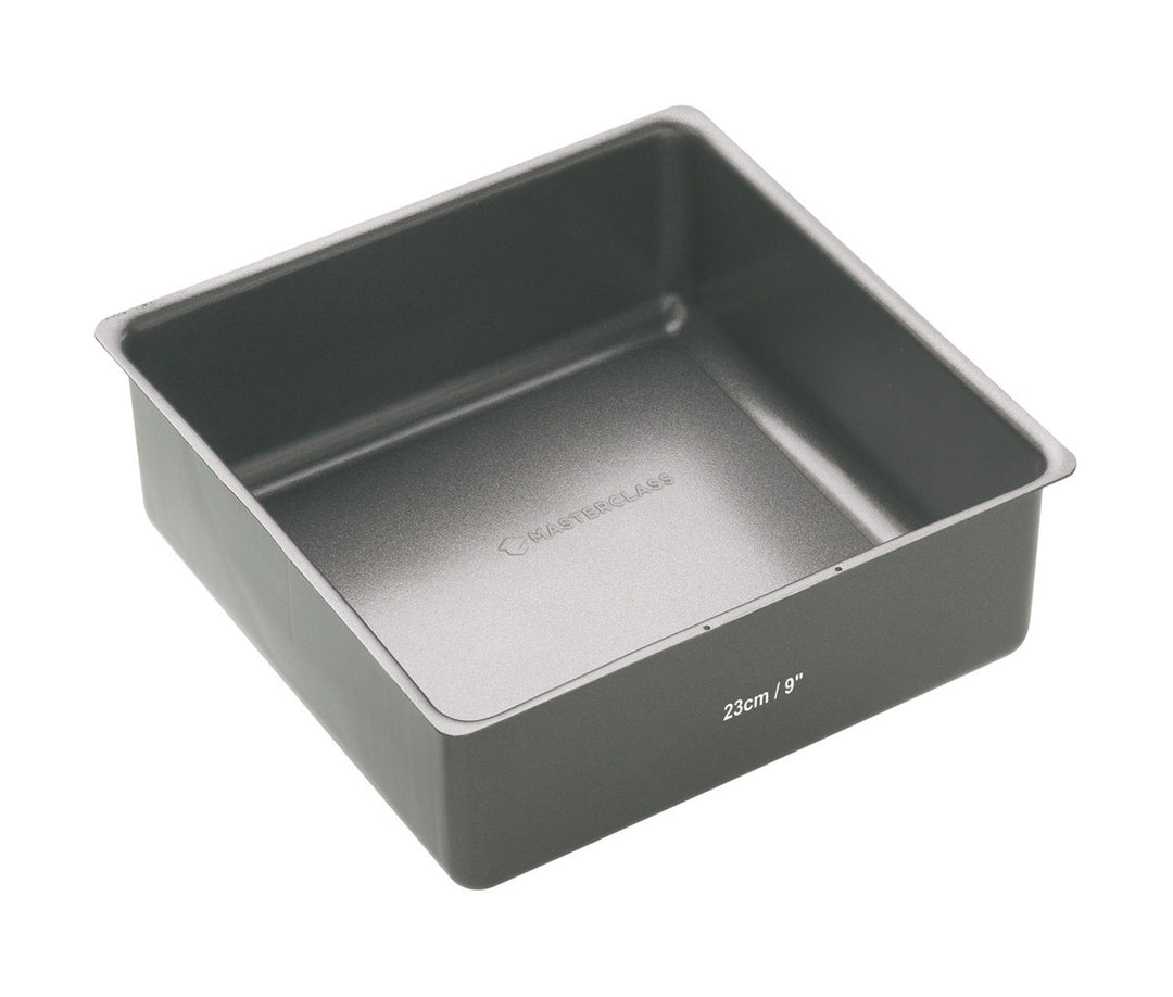 MasterClass Non-Stick Square Loose Base Deep Cake Pan, 23cm