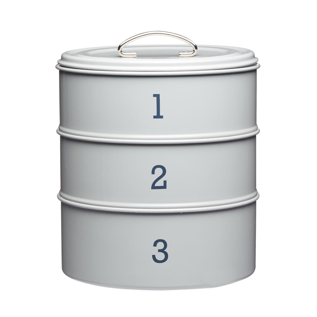 Living Nostalgia French Grey Three Tier Cake Tin Set