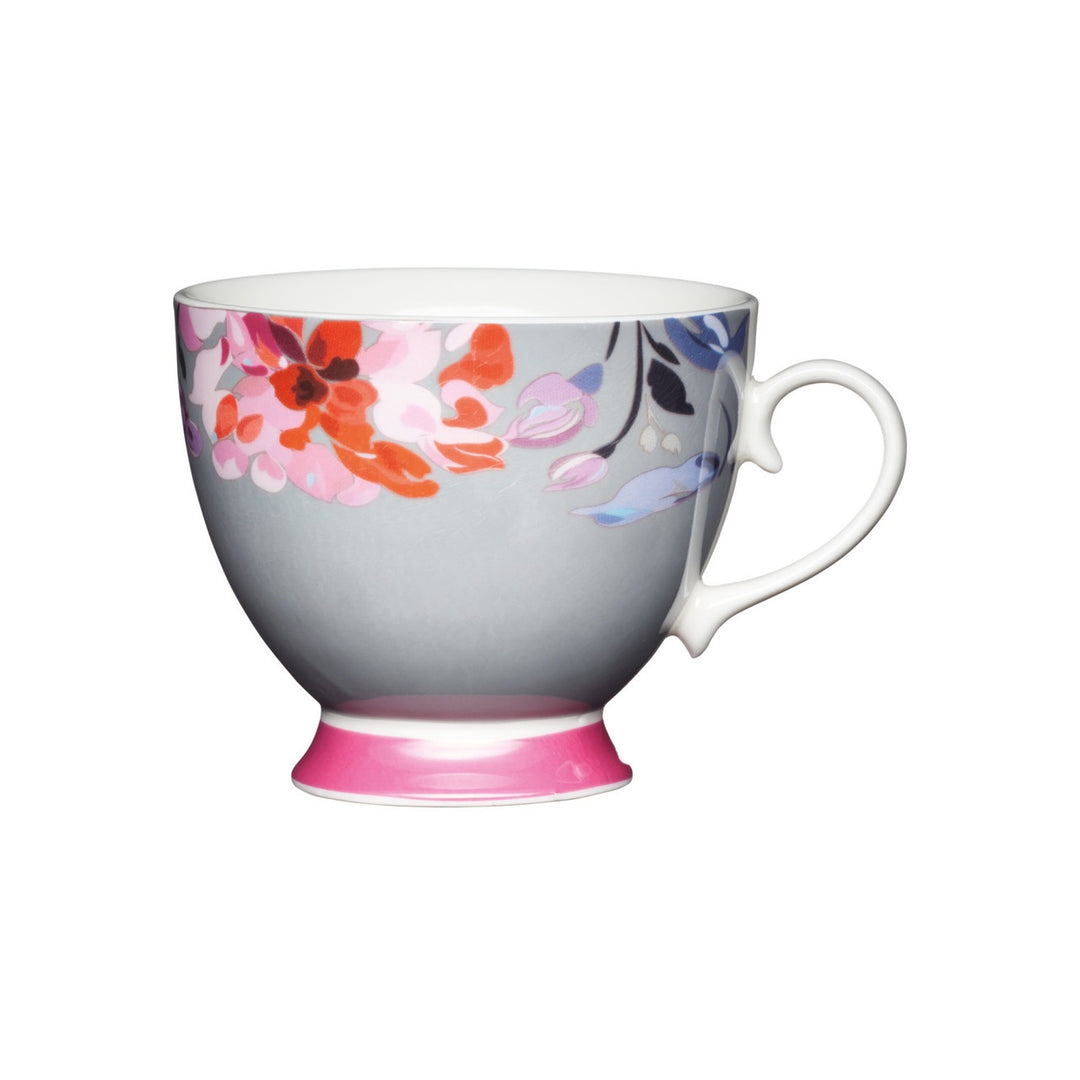 KitchenCraft China Floral Border  Footed Mug