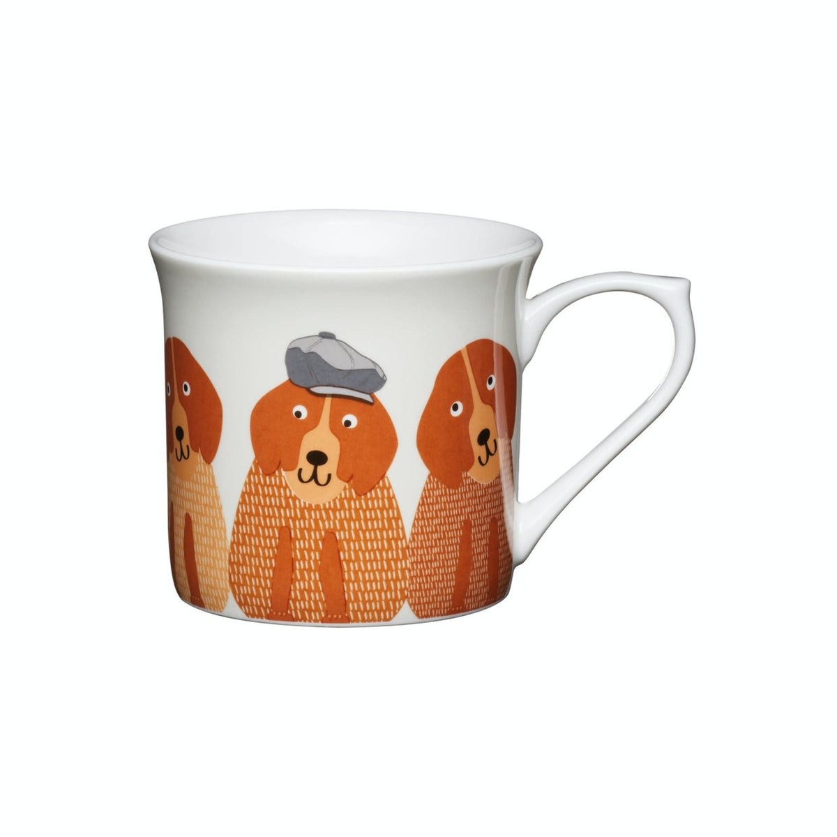 KitchenCraft fluted china mug with dog design