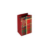 Xmas Gift Bag Merry Xmas Tartan X-Small