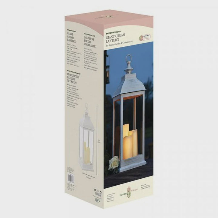 Outside In 71cm Giant Cream Battery Lantern