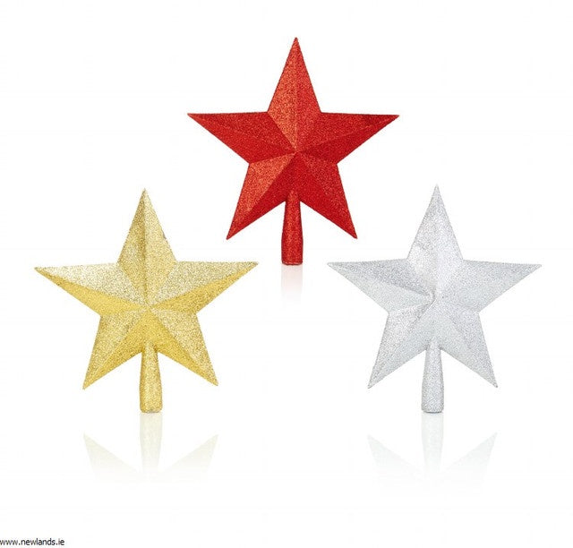 Premier Glitter Tree Top Star Red 25cm