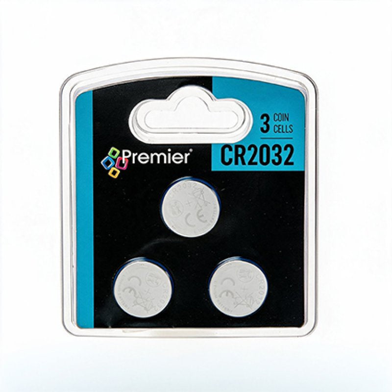 Premier CR2032 Button Batteries Pack of 3