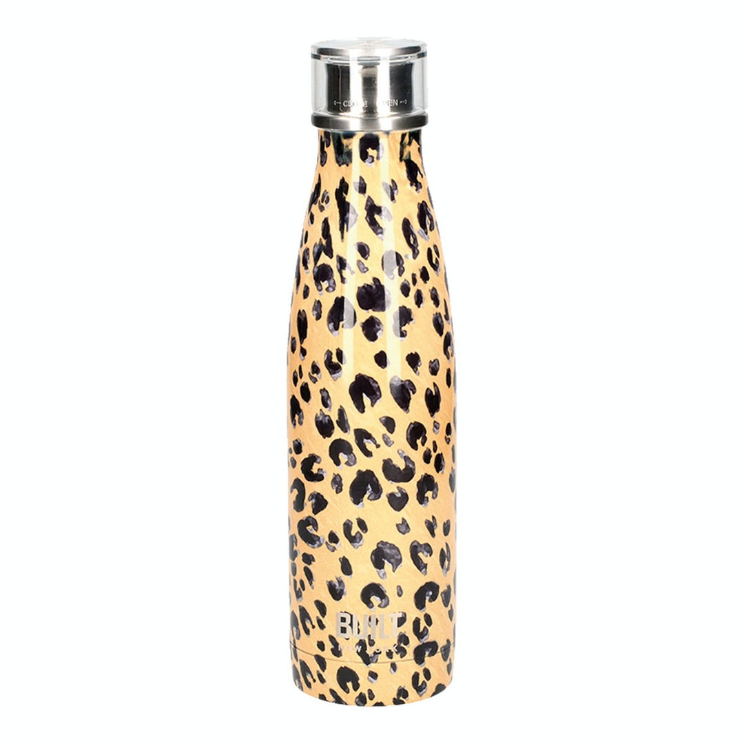 Built 500ml Double Walled Stainless Steel Water Bottle Leopard