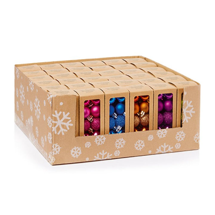 Premier 30mm Multi Finish Shatterproof Baubles Pack of 20 Assorted