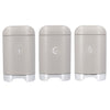 KitchenCraft Lovello Textured Tea / Coffee / Sugar Canisters, 3-Piece Set, Latte Cream