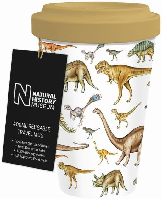 Museums & Galleries 400ml Reusable Travel Mug - Dinosaurs Design