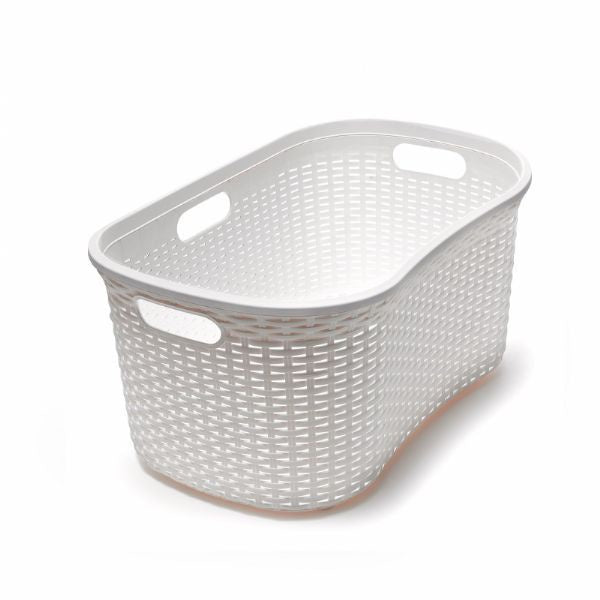 Addis beige rattan effect laundry basket