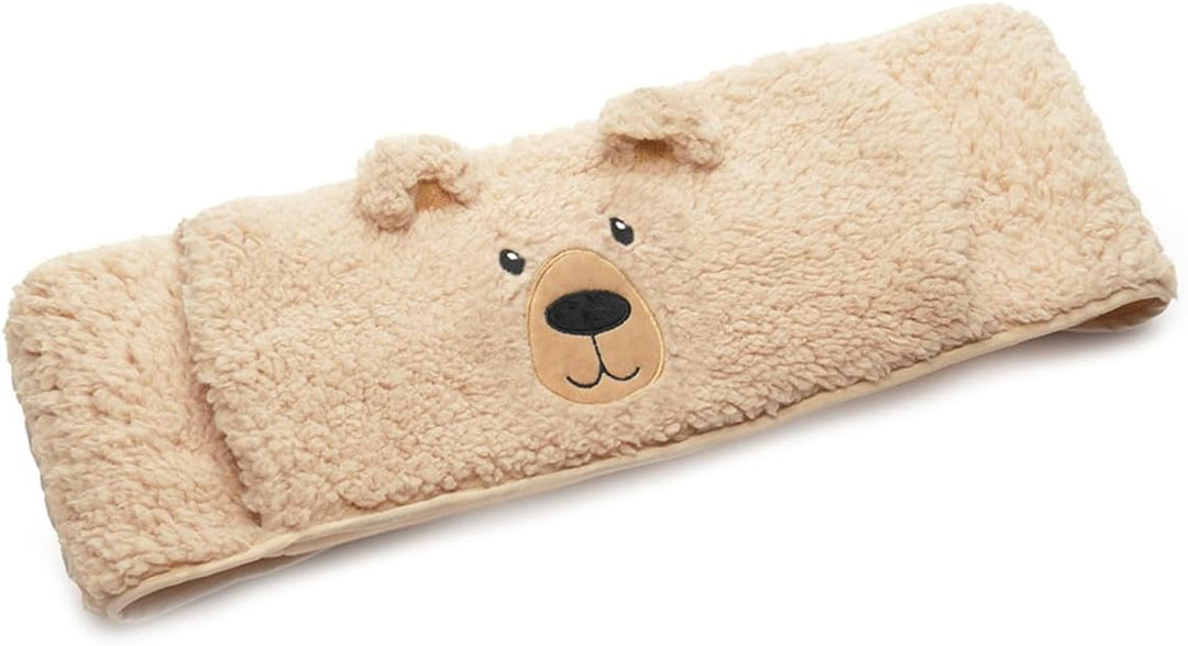 Hot Water Bottle Body Wrap Beige Teddy Bear Fleece