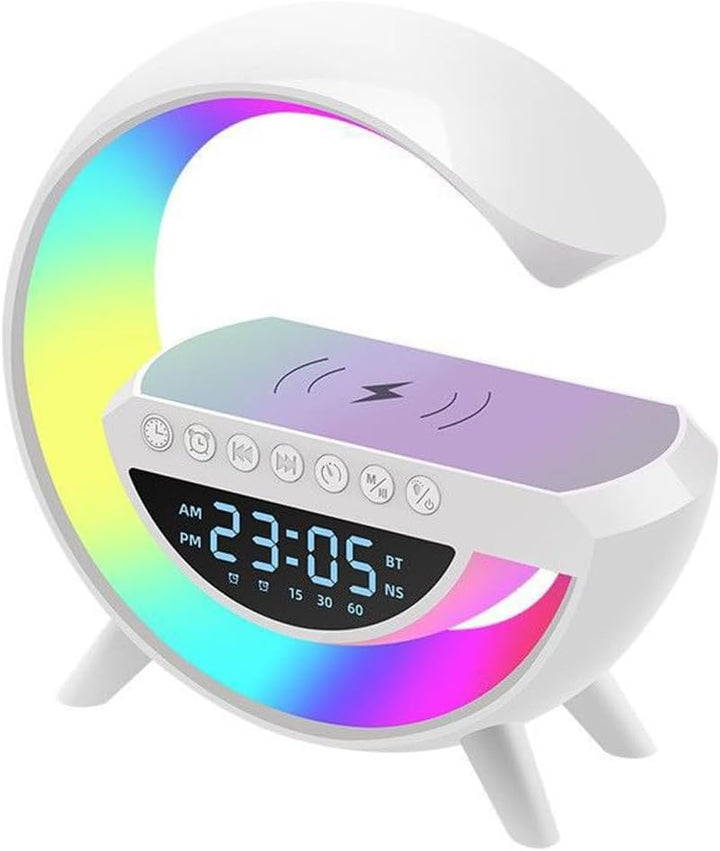 Multifunctional Bluetooth Speaker-Colorful Atmosphere Light Wireless Charging and Clock