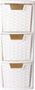 Plastic Rattan Handi 3 Drawer Storage Tower Deep Drawers Cream
