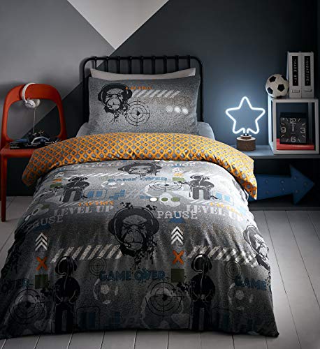 Gamer Glow in The Dark Duvet Cover Set Reversible