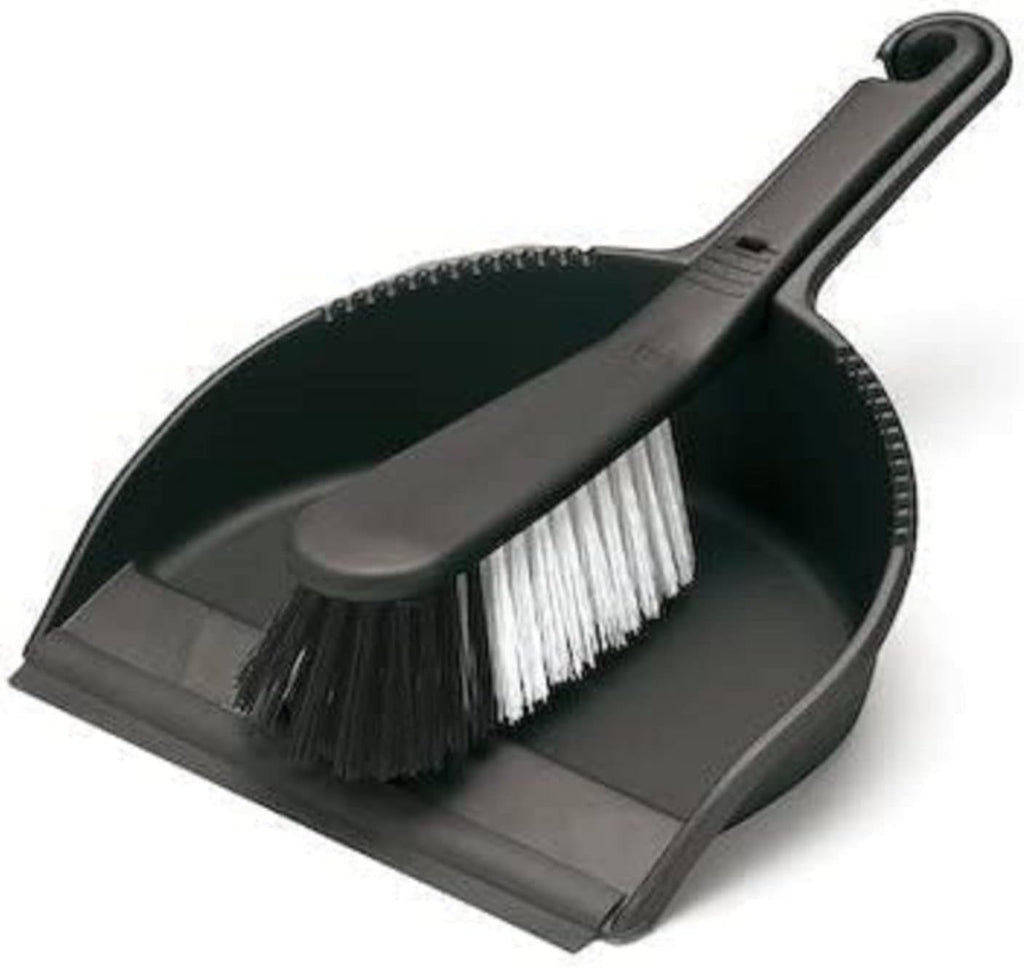Addis Dustpan and Stiff Brush Set Black