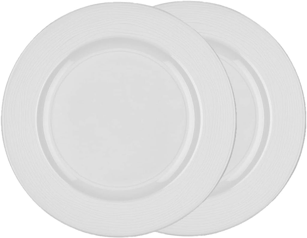 Genevieve Lethu White Porcelain Set of 2 Dinner Plates 26 cm