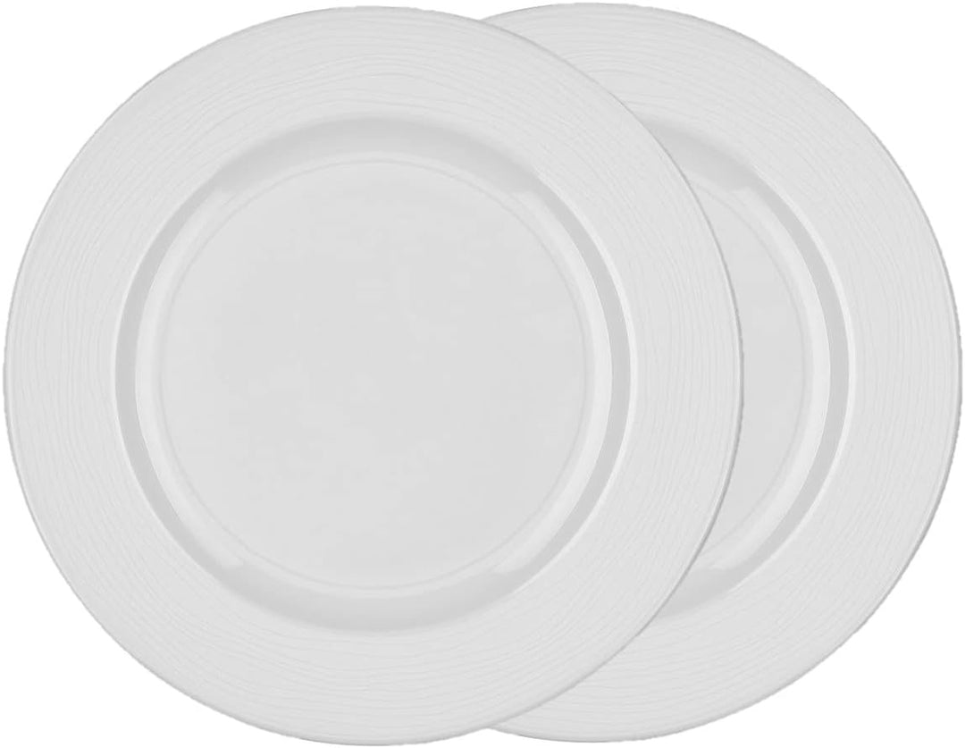 Genevieve Lethu White Porcelain Set of 2 Dinner Plates 26 cm