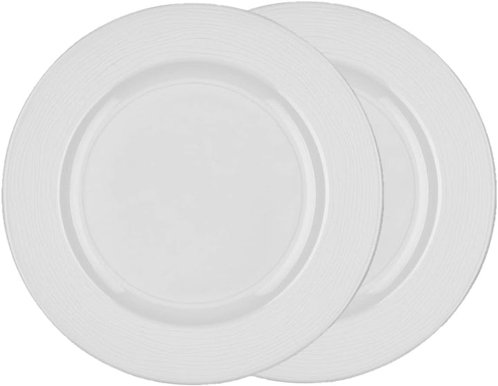 Genevieve Lethu White Porcelain Set of 2 Dinner Plates 26 cm
