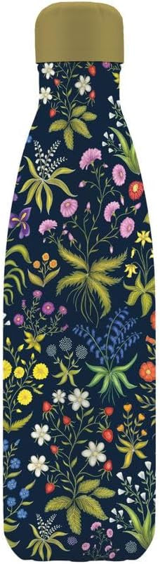 Museums & Galleries Insulated Drinks Bottle - Medieval Floral Design - 500ml Stainless Steel Re-Usable
