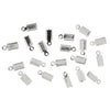 Leather Crimps: Flat: Silver: 20