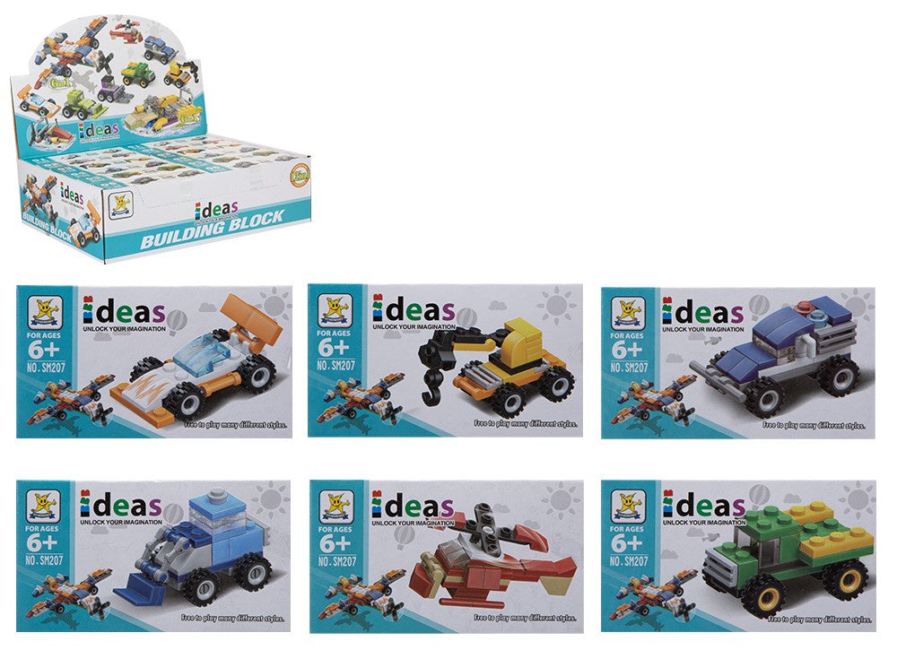 Box Build Blocks 12 Assorted Vehicles