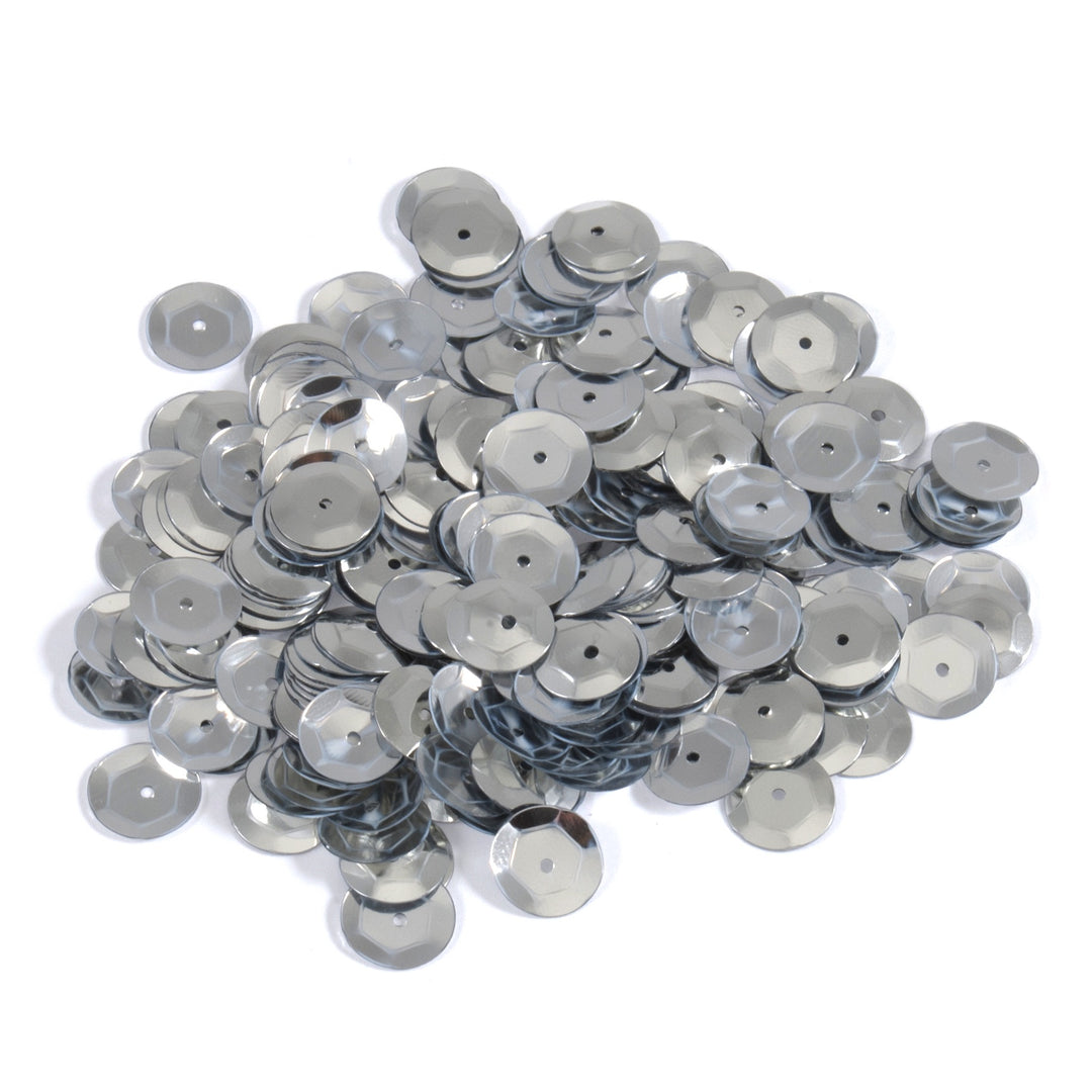 Sequins: Cup: 8mm: Silver: 160