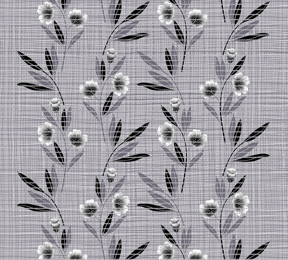 Flexi Mat PVC Foam Matting 65cm/25.5in 562D Silver/Black Floral Design Sold by The Metre