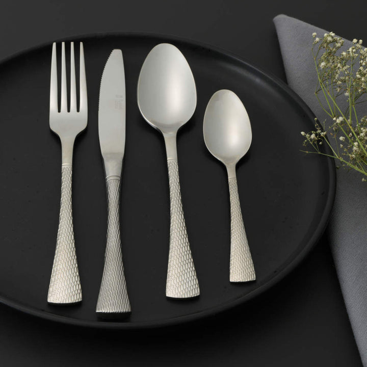 Russell Hobbs Cutlery Set Stainless Steel 16 Piece Tableware Silver Milan Range