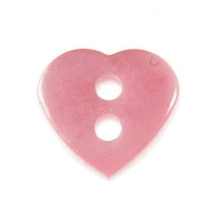 Buttons: Heart: 11mm: Light Pink