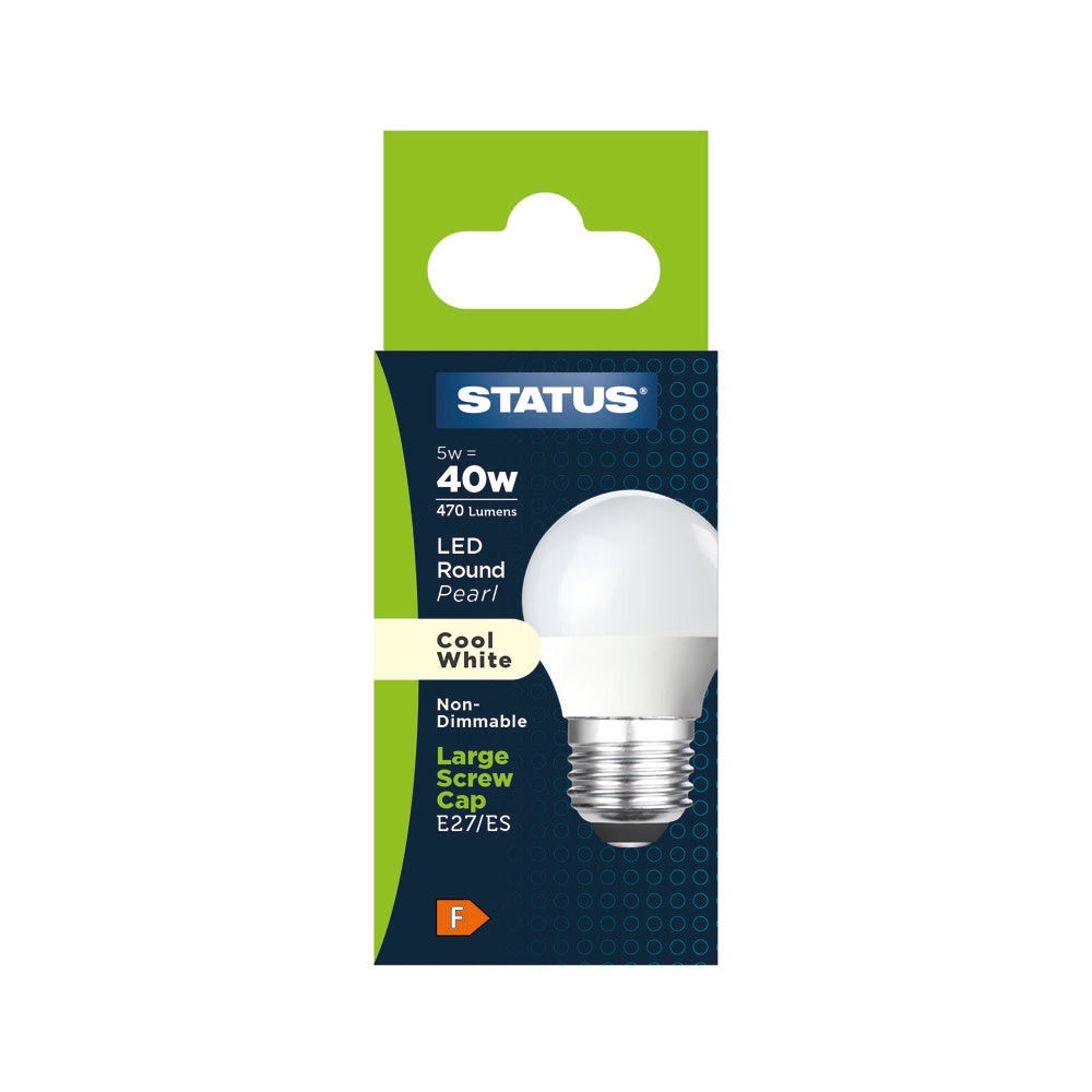 Status E27/ES Round Bulb 40w LED Pearl Cool White