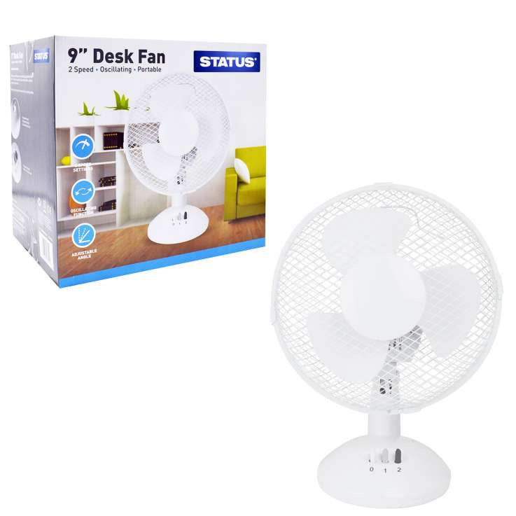 Status Desk Fan White  9in