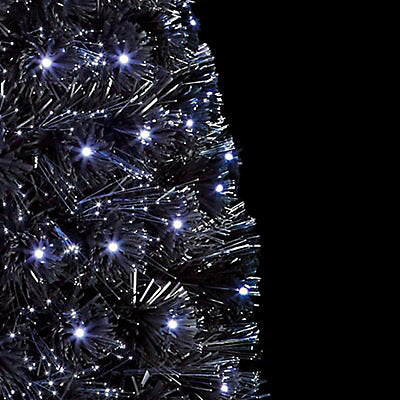 Premier Slim White LED Pre-Lit Fibre Optic 1.5m Artificial Xmas Tree Black