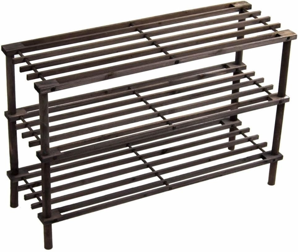Prima 3 Tier Wooden Shoe Rack Oak