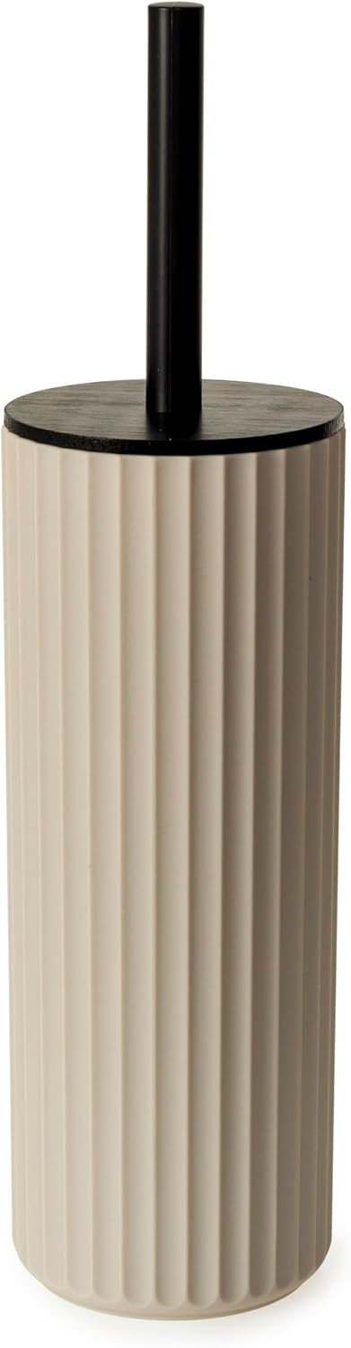 Berkeley almond toilet brush with bamboo lid