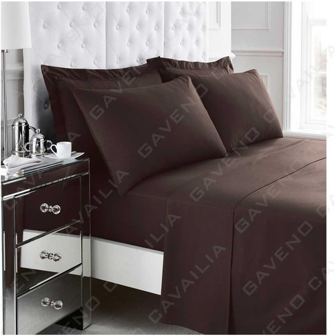 Percale Single Fitted Sheet Chocolate