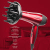 Paul Anthony Ultra Pro 2200W Hair Dryer Red Hot 3 Heat Settings