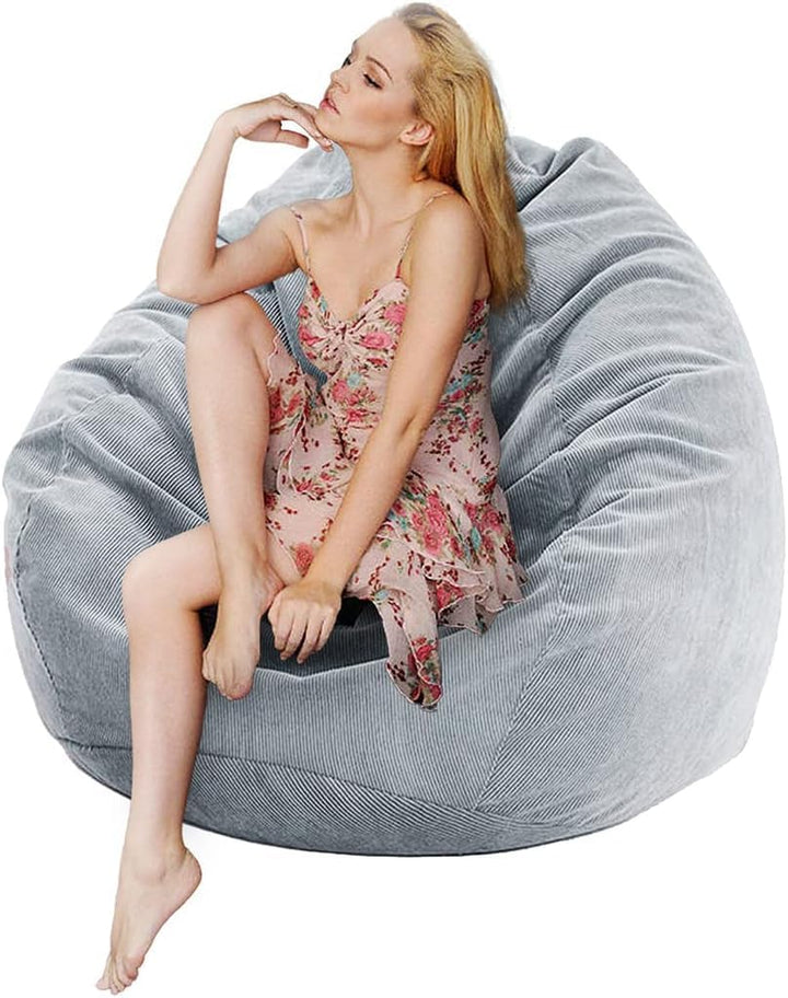 Corduroy Bean Bag Chair Grey