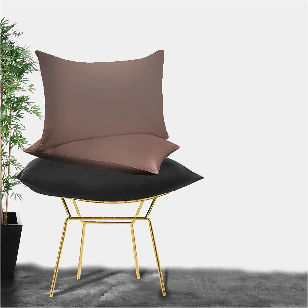 Percale Pair of Pillowcases Chocolate