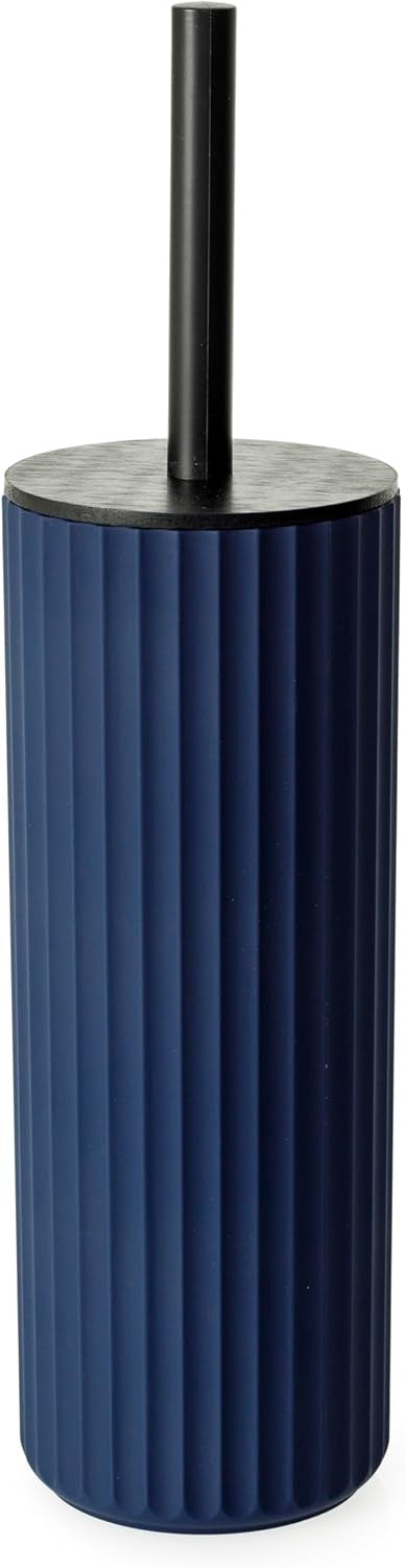 Berkeley blue toilet brush with bamboo lid