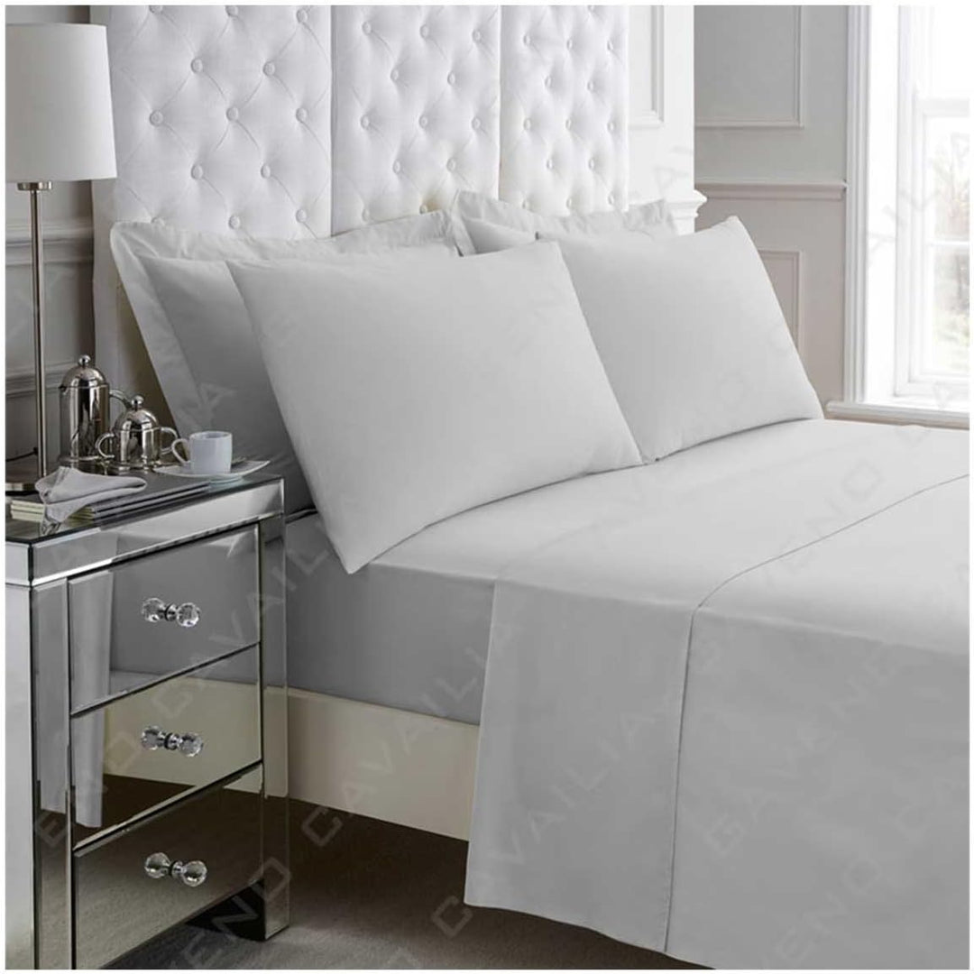 Percale Kingsize Fitted Sheet Silver