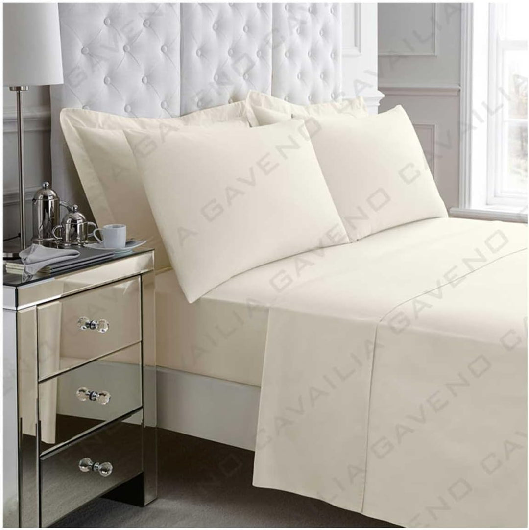 Percale Single Fitted Sheet Cream