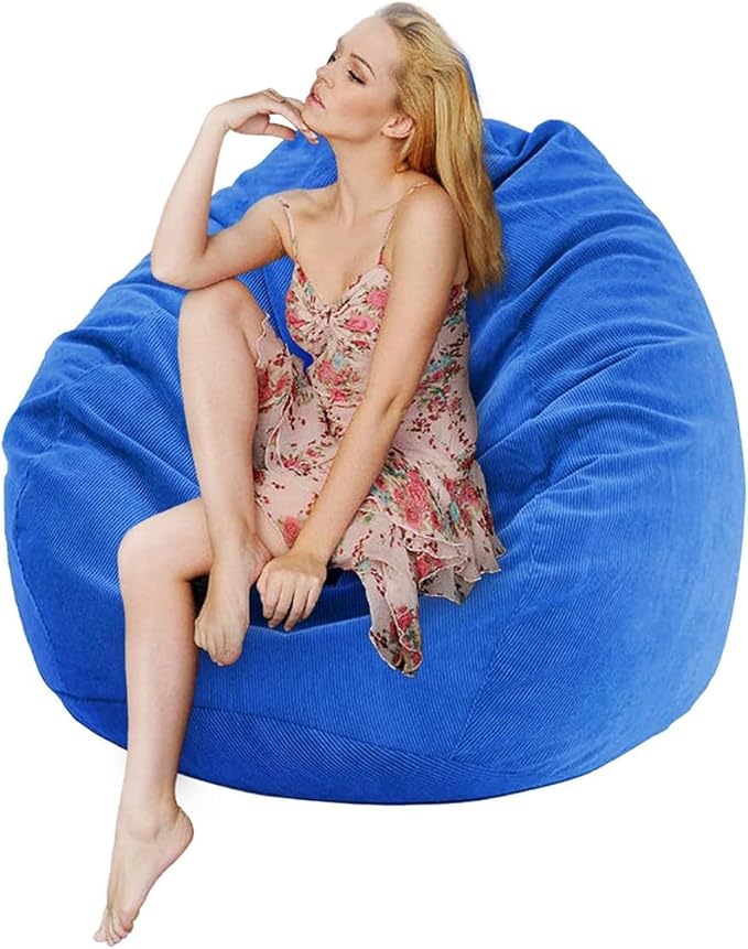 Corduroy Bean Bag Chair Blue