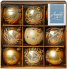 Premier 9 X 60mm Christmas Champahne Decorated Bauble Balls